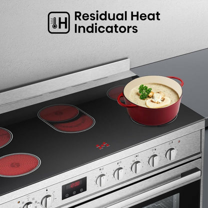 Hisense Freestanding Electric Cooker 90cm – HFEC90545X, 5-Zone Ceramic Hob & Large Electric Oven