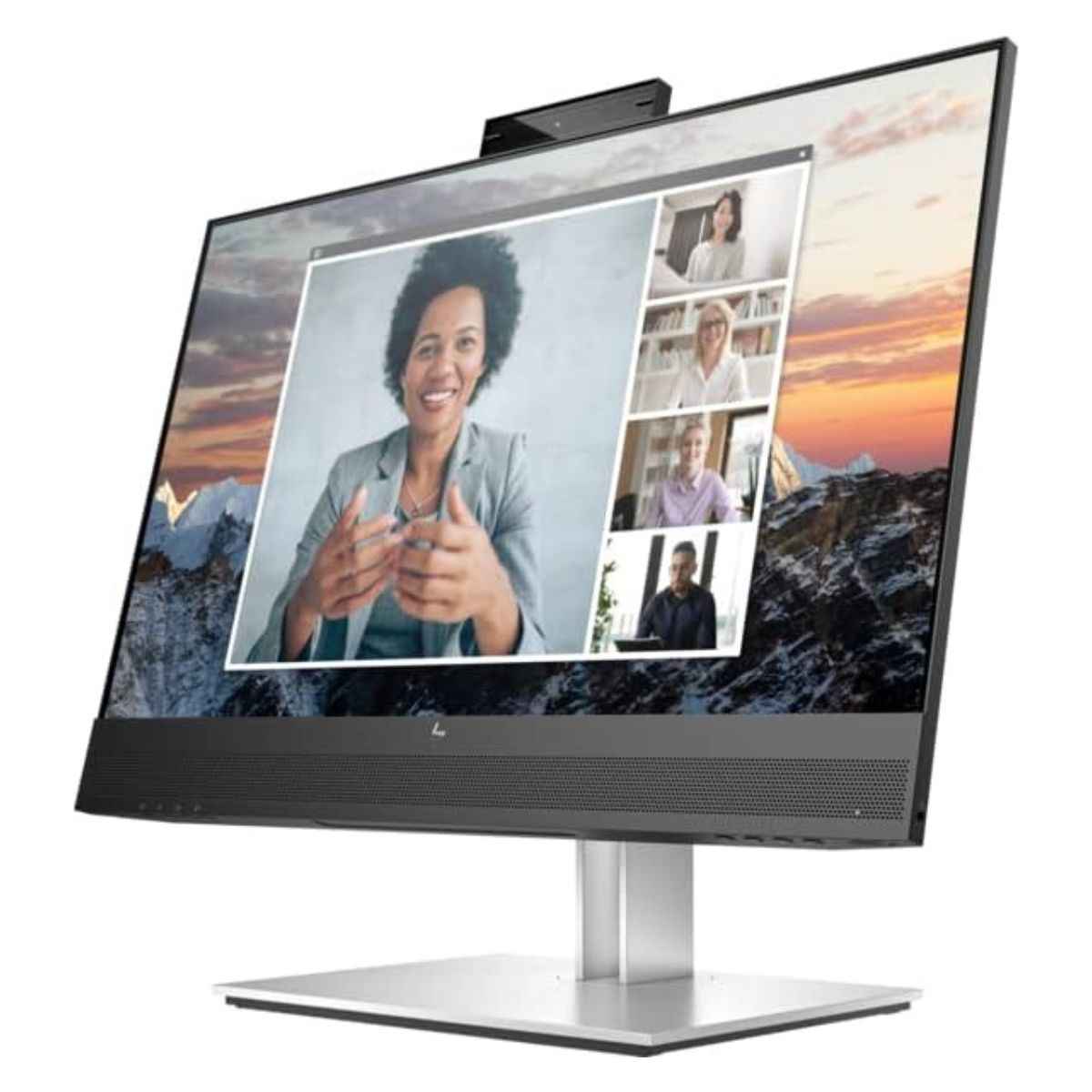 HP E24m G4 Monitor, 23.8" FHD IPS Display, 75Hz Refresh Rate, 5ms GtG Response Time, 5 Mega-Pixel Webcam, 25 Degrees Tilt Adjustability, Built-In Speakers & Echo-Cancelling Dual Mics, Black