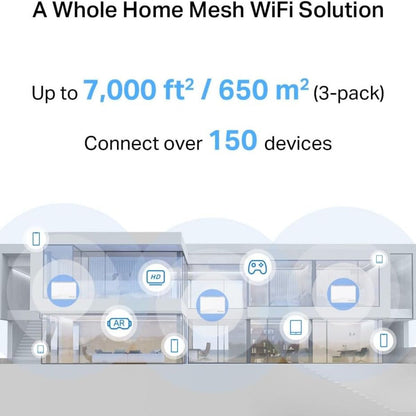 MERCUSYS Halo H25BE Whole Home Mesh Wi-Fi 7 System | BE3600 Dual-Band | 2880Mbps 5GHz + 688Mbps 2.4GHz | MLO &amp; 4K-QAM | 3 × Gigabit Ports per Unit | 650m² Coverage | White | 3-Pack | NWMS-HALOH27BE-3