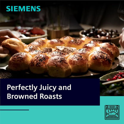 Siemens HK9K9V850M iQ700 Free-Standing Electric Range Cooker, 112L Usable Volume, 5 Ceramic Cooking Zones, Integrated Cooling Fan, Residual Heat Indicators, Stainless Steel