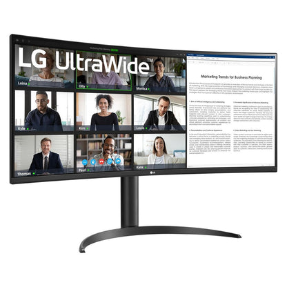 LG 34WR55QK-B 34" Curved UltraWide Monitor, VA Display, WQHD Resolution, 100Hz Refresh Rate, USB-C 65W Power Delivery, Black | 34WR55QK-B (Cushion Missing)