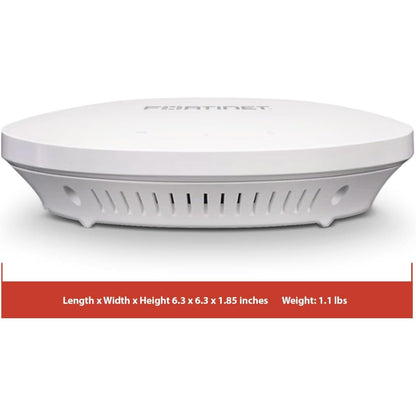 Fortinet | FAP-221E-A | FortiAP-221E Indoor Wireless Wave 2 AP - Dual Radio (802.11 a/b/g/n and 802.11 a/n/ac, 2x2 MU-MIMO), 1 x GE RJ45 Port, Ceiling/Wall Mount kit Included. 4 Internal Antennas