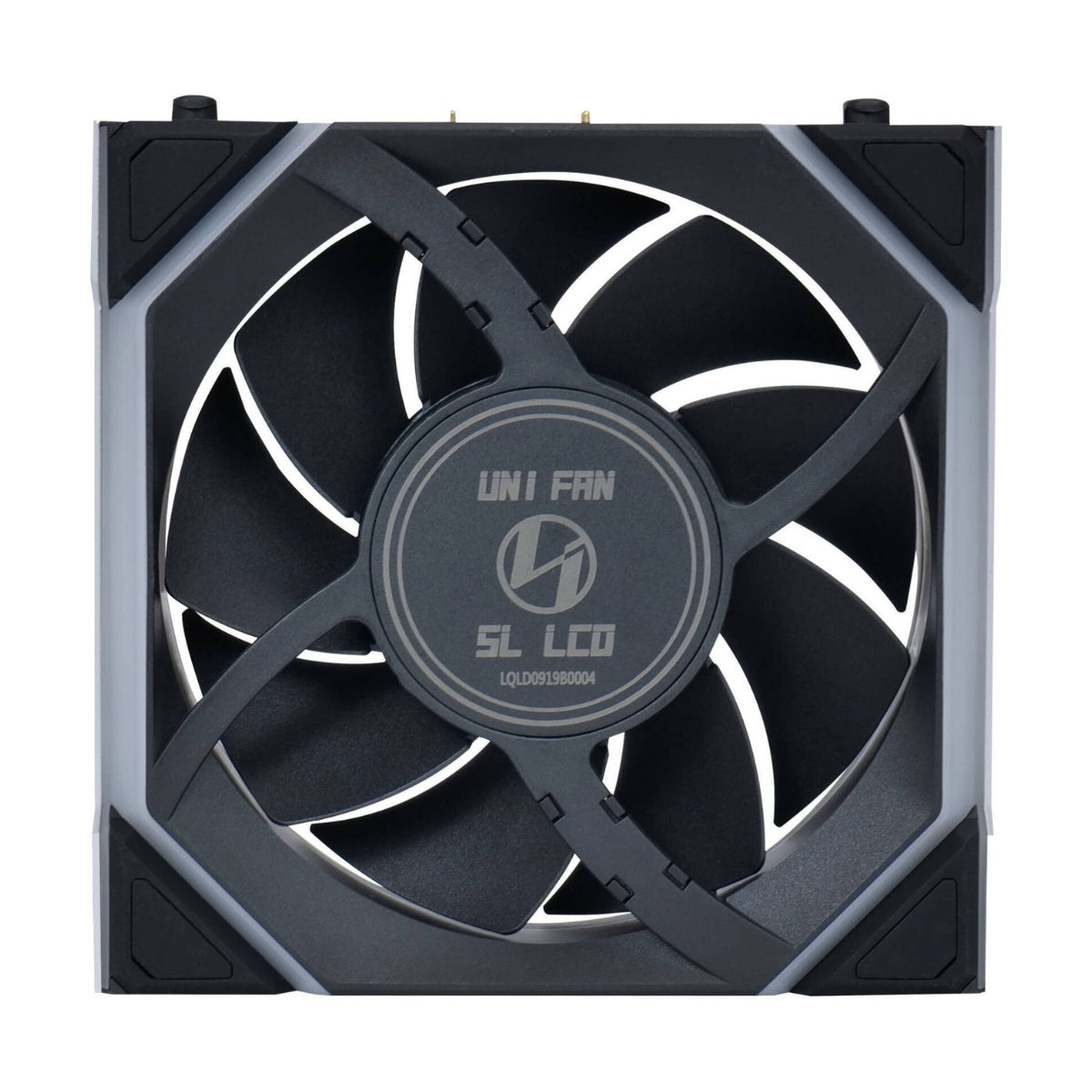 Lian-Li UNI FAN SL Wireless LCD Case Fan – 120mm, 1900 RPM, 58.08 CFM Airflow, Fluid Dynamic Bearing, Pack of 3 | Black / White