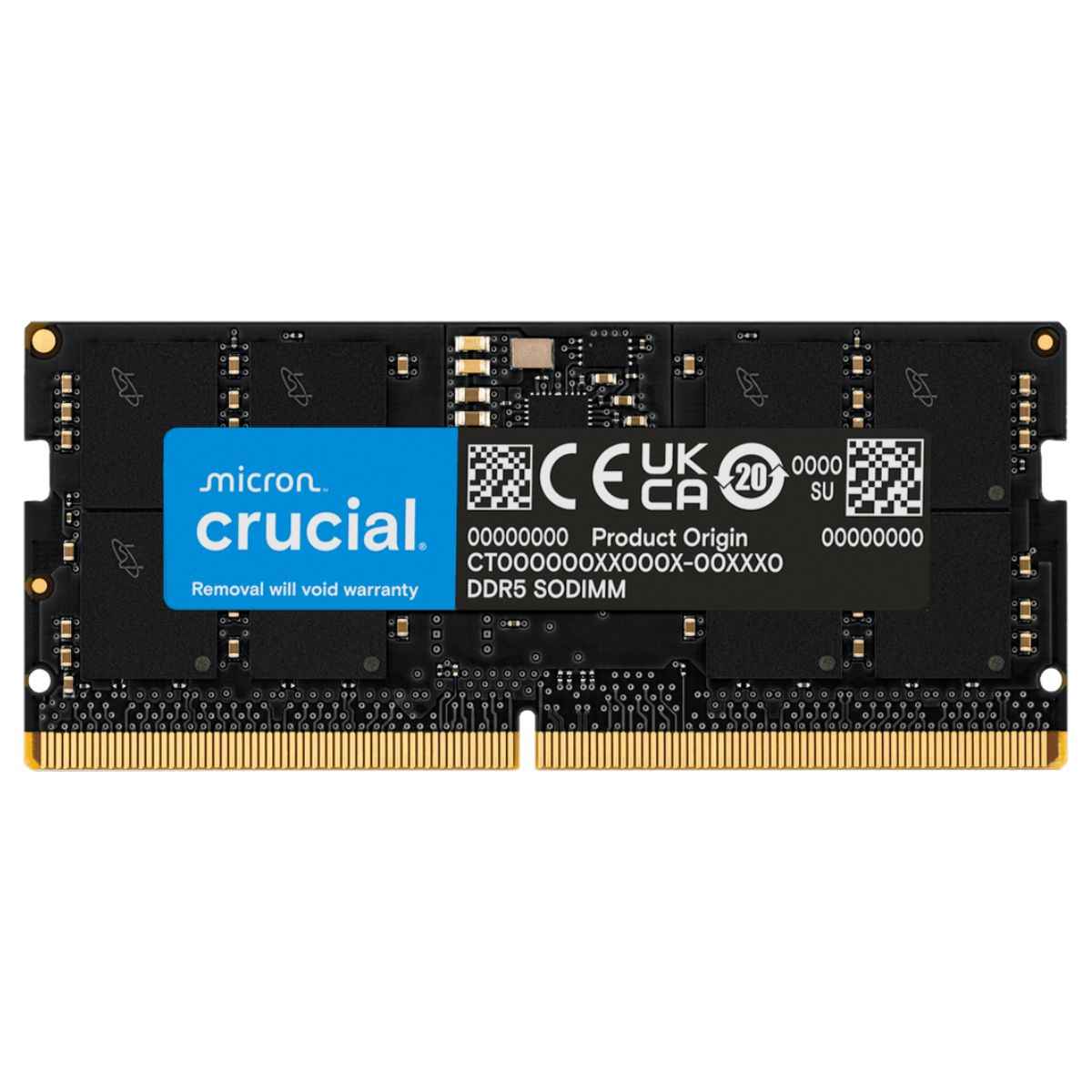 Crucial SODIMM Laptop Memory, 16GB Capacity, DDR5-5600 Speed, 46-45-45 JEDEC, 1.1 Voltage, Unbuffered | CT16G56C46S5
