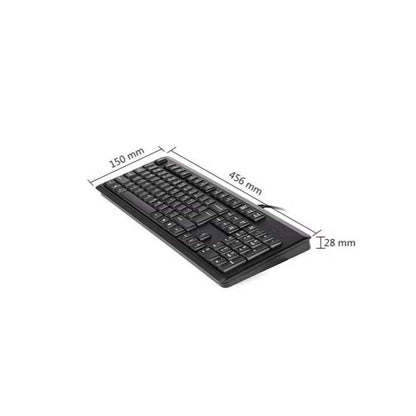 A4Tech KR-92 Wired Keyboard – Natural_A Layout, Drain Holes Design, FN Hotkeys (Black)