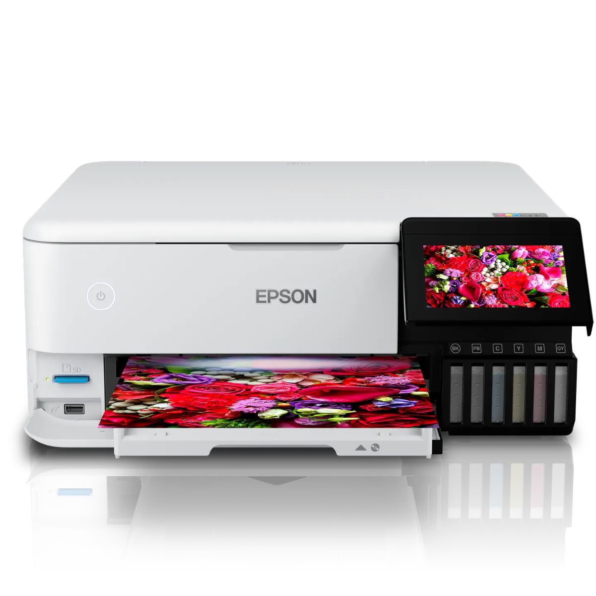 Epson EcoTank L8160 3-in-1 A4 Photo Printer, 6-Colour Claria ET Ink, Print/Scan/Copy, Duplex Printing, Wi-Fi, Ethernet, AirPrint, White | L8160