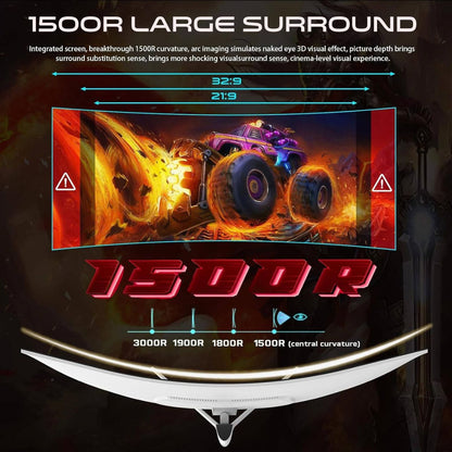 GAMEON GOAC49DQHD120 49-Inch DQHD Curved Gaming Monitor | Fast VA | 120Hz | 0.5ms MPRT | FreeSync & Adaptive-Sync | GOAC49DQHD120