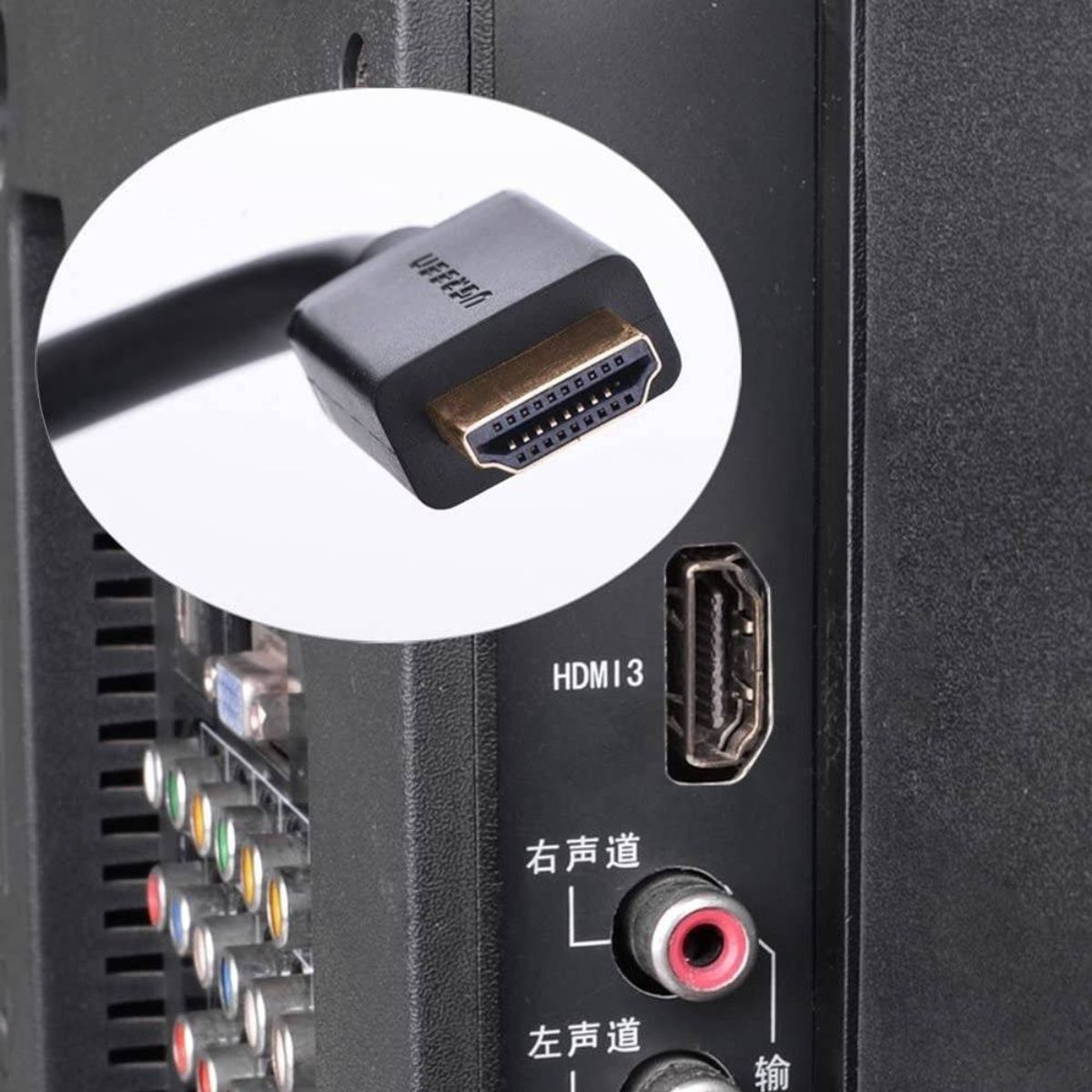 UGREEN HD104 HDMI to HDMI Cable with Ethernet | 4K Resolution Support | 10.2Gbps Data Transfer Rate | Gold-Plated Connectors | Up to 30M Length | Black