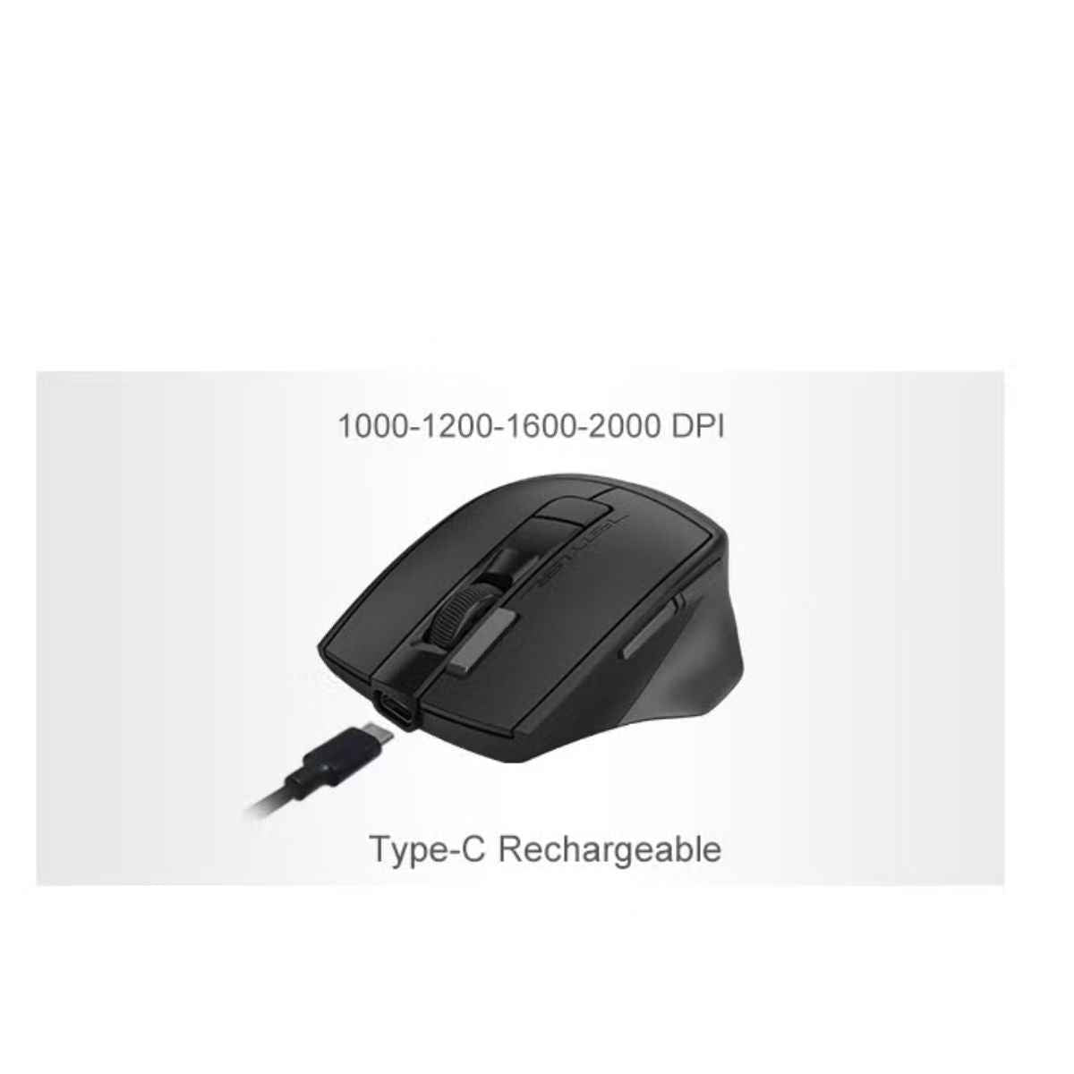 A4Tech Fstyler FB2800C Air2 Rechargeable Bluetooth & Wireless Keyboard Mouse Combo – QuietKey, Multi-Device, Type-C, Black