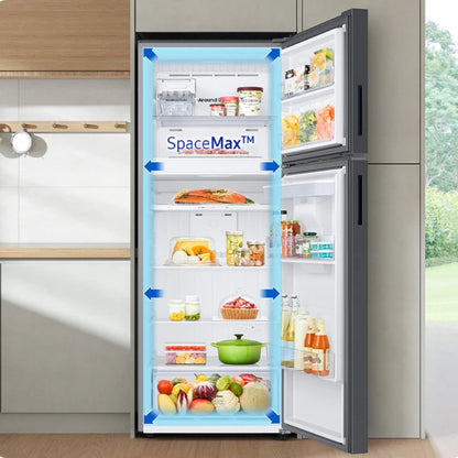 Samsung RT6300C 388 Liters Top Mount Freezer Refrigerators RT38CG6404S9AE/ RT50CG6404S9AE Silver Color with Optimal Fresh+, SpaceMax
