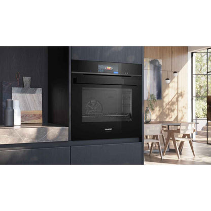 Siemens iQ700 Built-In Combi Steam Oven with Sous-Vide Function, Black (Model HS958GED1B)