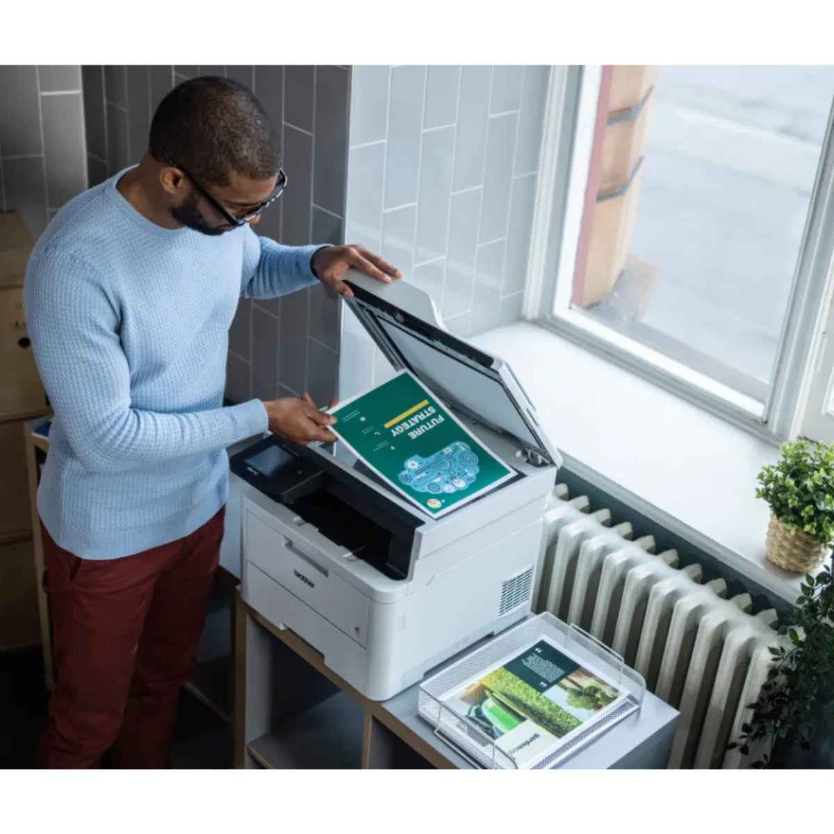 Brother DCP-L3560CDW Color Laser Printer, Up to 26/27 PPM Print Speed, Up to 1,200 1,200 DPI, Automatic 2-sided (Duplex), Up To 250 Sheets, Wireless & Wi-Fi Direct, Gigabit Ethernet | DCP-L3560CDW