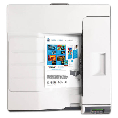 HP CP5225n Color LaserJet A3 Professional Printer, Up to 20ppm Black & Color, Up to 600 x 600 DPI Resolution, 2-Line, 16-Character Backlit Display, 250-Sheet Face-Down Output Bin, White | CE711A