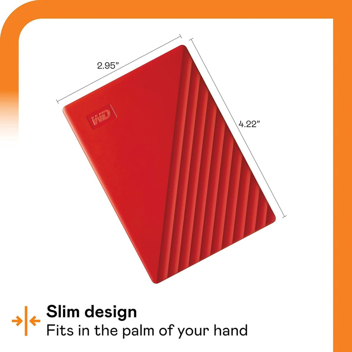 Western Digital My Passport 2TB Portable External Hard Drive | USB 3.2 Gen 1 | Red | WDBYVG0020BRD-WESN | Without Box