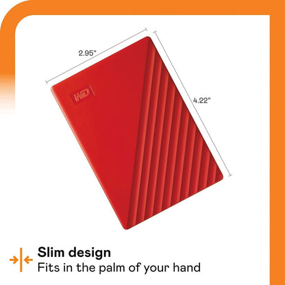 Western Digital My Passport 2TB Portable External Hard Drive | USB 3.2 Gen 1 | Red | WDBYVG0020BRD-WESN | Without Box
