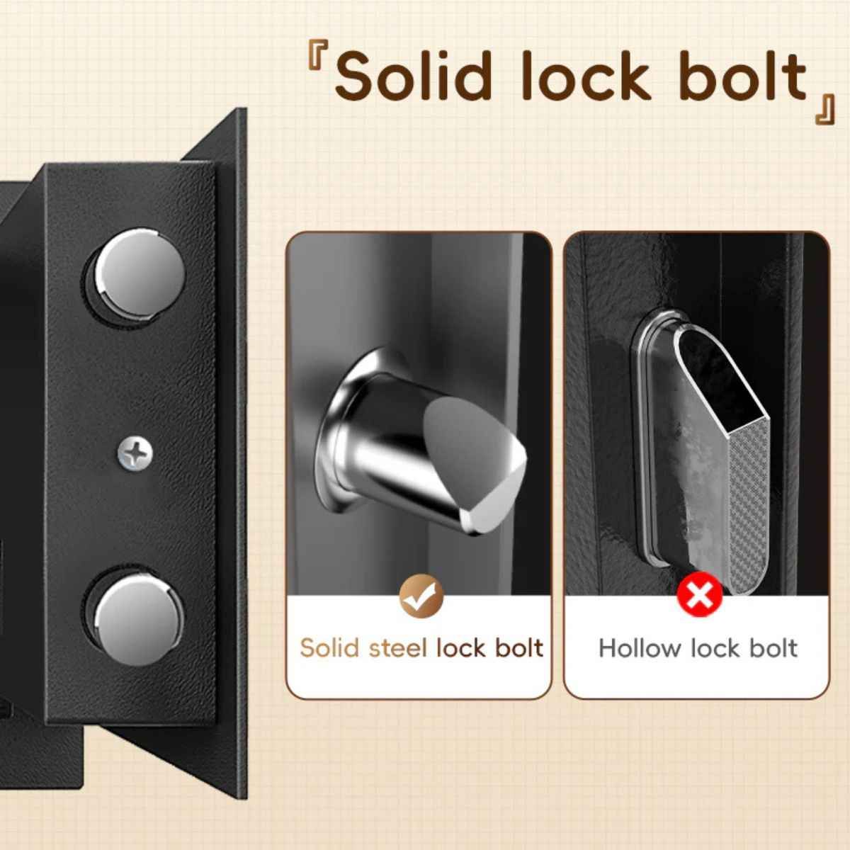 Deli T523 Fireproof Safe, Digital Safe Box with Key T523 Full Metal Body 9kg (30x38x30cm) Black