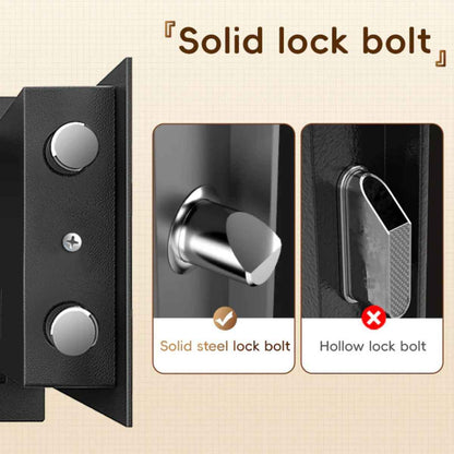 Deli T523 Fireproof Safe, Digital Safe Box with Key T523 Full Metal Body 9kg (30x38x30cm) Black