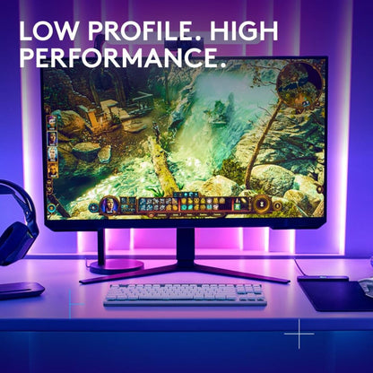 Logitech G515 LIGHTSPEED TKL Gaming Mechanical Keyboard – White & Black, Low Profile, GL Switches, RGB, Wireless/BT/Wired