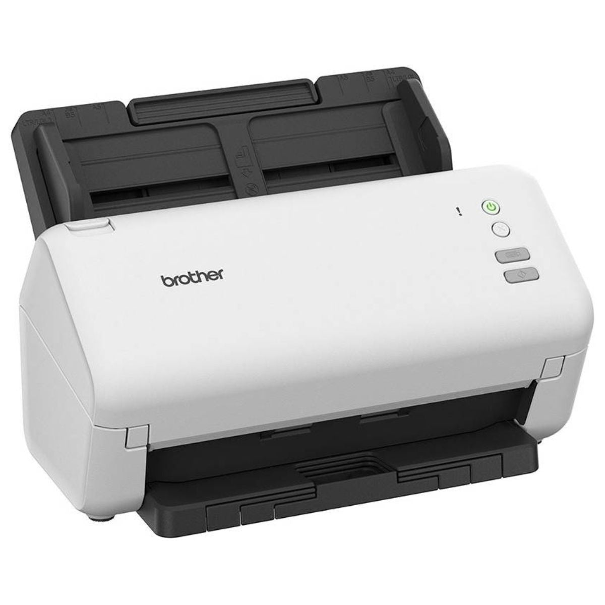 Brother ADS-3100 High-Speed Desktop Color Scanner, 600x600 dpi Optical Scan Resolution, 40ppm Simplex / 80ipm Duplex Scanning, 60-Page ADF, Image/Text Optimization, USB 3.0, White | 5WDE0100173