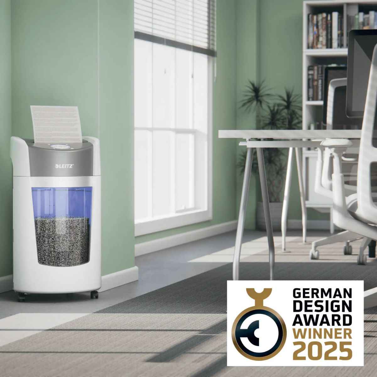 Leitz IQ OptiMax Office Micro Cut Paper Shredder P5 – 10 Sheets, 35L Bin, Continuous Run | White