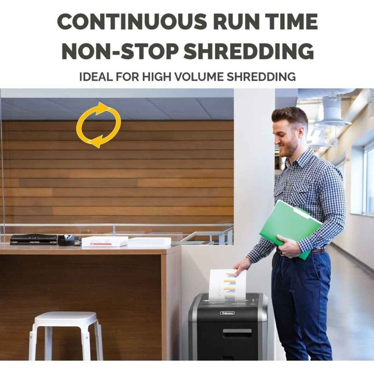 Fellowes Powershred 325ci Cross-Cut Shredder, 83L Bin Capacity, 4x38mm Cross-Cut, P-4 Security Level, Shreds Up to 24-Sheets, SiltenShred & Patented SafeSense Technology, Black