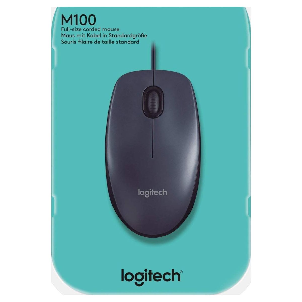 Logitech M100 Wired USB Mouse | Smooth Cursor Control | Plug & Play | No Software Setup |  Black, White | 910-005003,  910-001603 / 910-006764