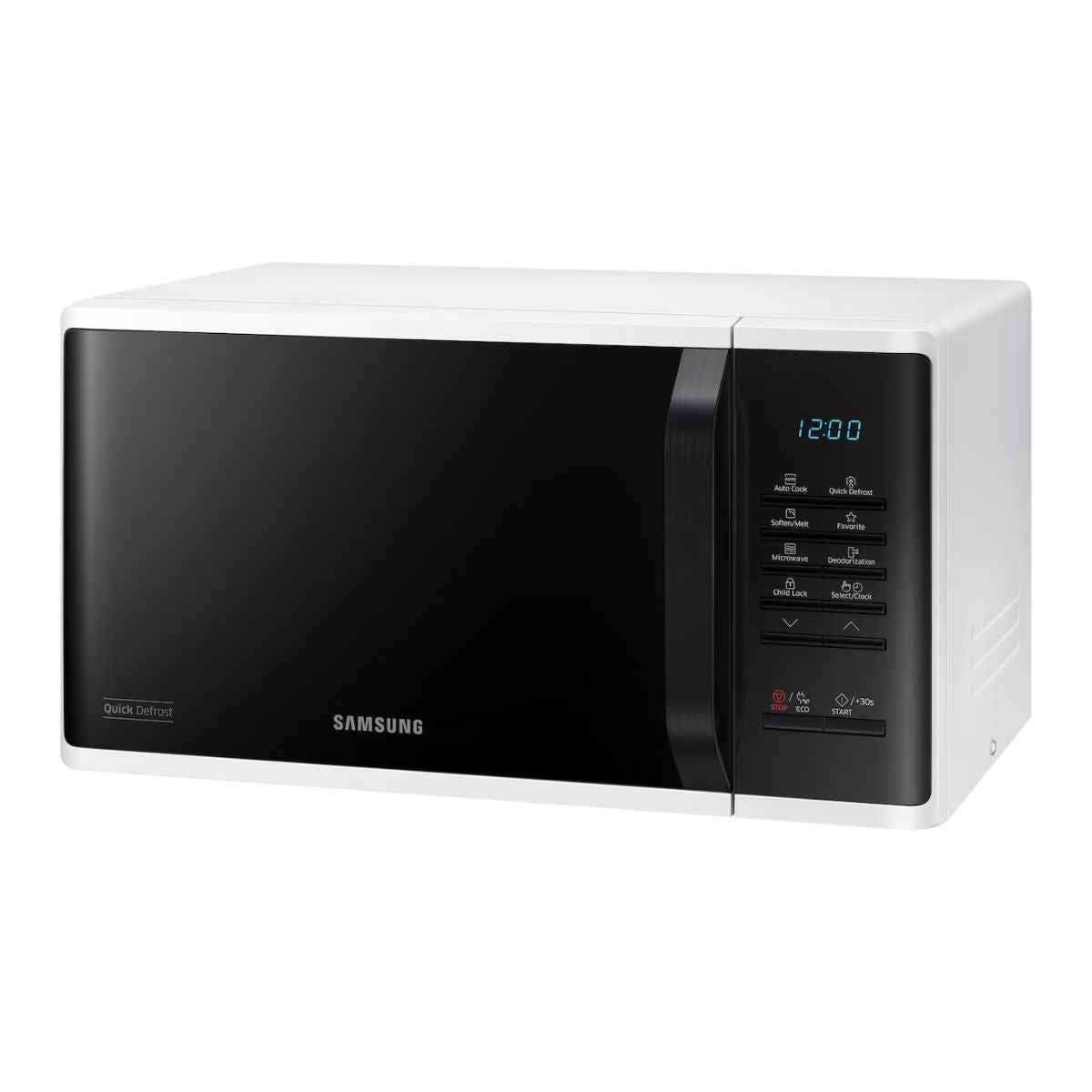 Samsung Solo Microwave Oven – 23L, 800W, with Quick Defrost, White | (MS23K3513AW)