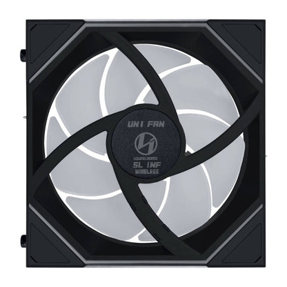 Lian-Li UNI FAN SL-INF Wireless Case Fans – 120mm, 2300 RPM, 67 CFM Airflow, FDB Bearing, Pack of 3, Black | 12SLIN1W3B