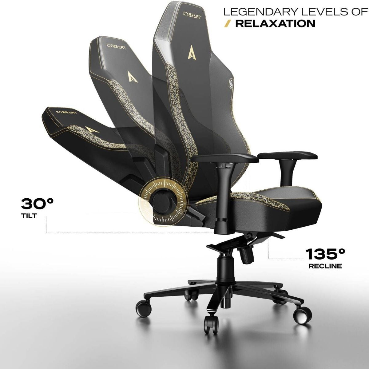 Cybeart NEO Series Imperial Edition 2.0 Gaming Chair, Supreme PU Leather, Memory Foam Lumbar Pillow, 60mm Caster Wheels, 4D Armrest, Inbuilt Lumbar Arch, 150Kg Max Weight, Imperial | GC-PUAPEXNEO-01