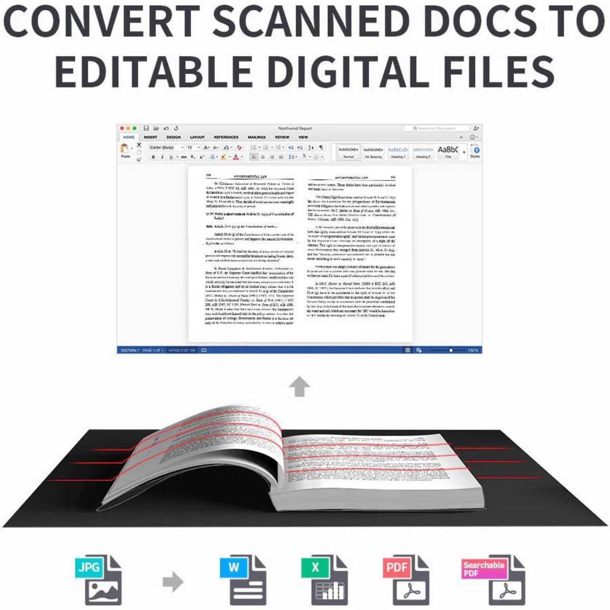 CZUR ET24 Pro Professional Book Scanner, 24 Megapixels, 1.5s Scanning Speed, 320 DPI, Auto Finger Removal Technology, Auto Scanning Engine, Auto Curve-Flattening Technology, Black | ET24 Pro