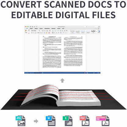 CZUR ET24 Pro Professional Book Scanner, 24 Megapixels, 1.5s Scanning Speed, 320 DPI, Auto Finger Removal Technology, Auto Scanning Engine, Auto Curve-Flattening Technology, Black | ET24 Pro