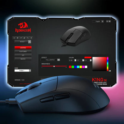 Redragon K1NG M724 Wired Gaming Mouse | 1000Hz Polling Rate | High-Precision Optical Sensor | Black / White / Pink