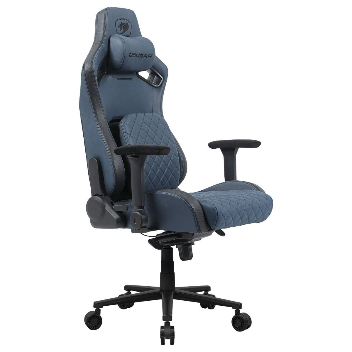 Cougar Defensor S Gaming Chair | PushBack Advanced Lumbar Support | 4D Folding Armrests | Leather-Like Fabric Surface | Adjustable Ergonomic Design | Class 4 Gas Lift Cylinder