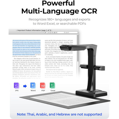 CZUR ET MAX Professional Book Scanner, 38MP Document Camera, Laser Curve-Flatten, USB High Speed Document Scanner, 180+ Languages OCR, Capture A3, Support HDMI, for Windows/MacOS/Linux