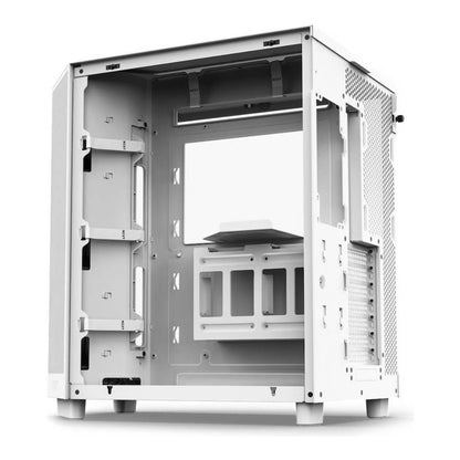 NZXT H6 Flow CC-H61FW-01 Compact Dual-Chamber Airflow Mid-Tower ATX White&nbsp;Case, Panoramic Glass Panels, Up to 360 mm Radiator &amp; 3x 120mm F120Q Fans, Cable Management, USB-C 3.2 / USB-A 3.2