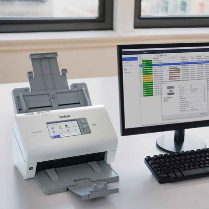 Brother ADS-4900W Professional Desktop Document Scanner, 60ppm Scanning Speed, Up to1200x1200 DPI Resolution, 4.2" Touchscreen, Auto Doc Feeder, USB 3.0, Wi-Fi & Network | 5WDE0A00173