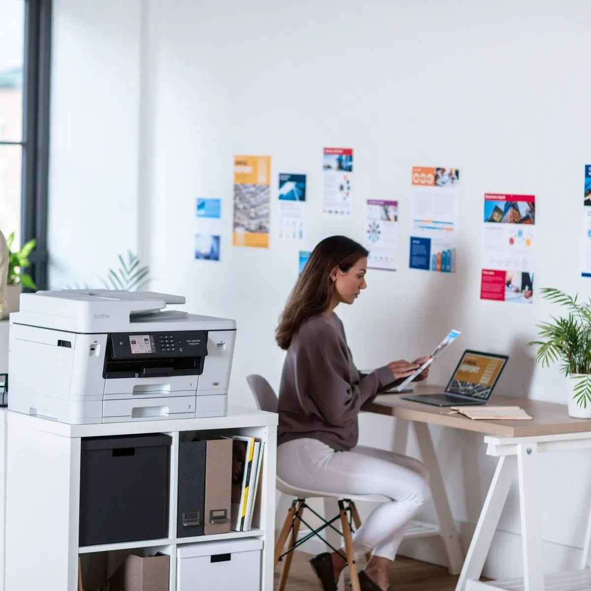 Brother Professional A3 Wireless AIO Inkjet Printer, 1200 4800 dpi Resolution, 28 ppm Print Speed, 2 Sided Printing, Up to 250 Sheet Input, Printer/Scanner/Copier, USB 2.0, White | MFC-J2340DW