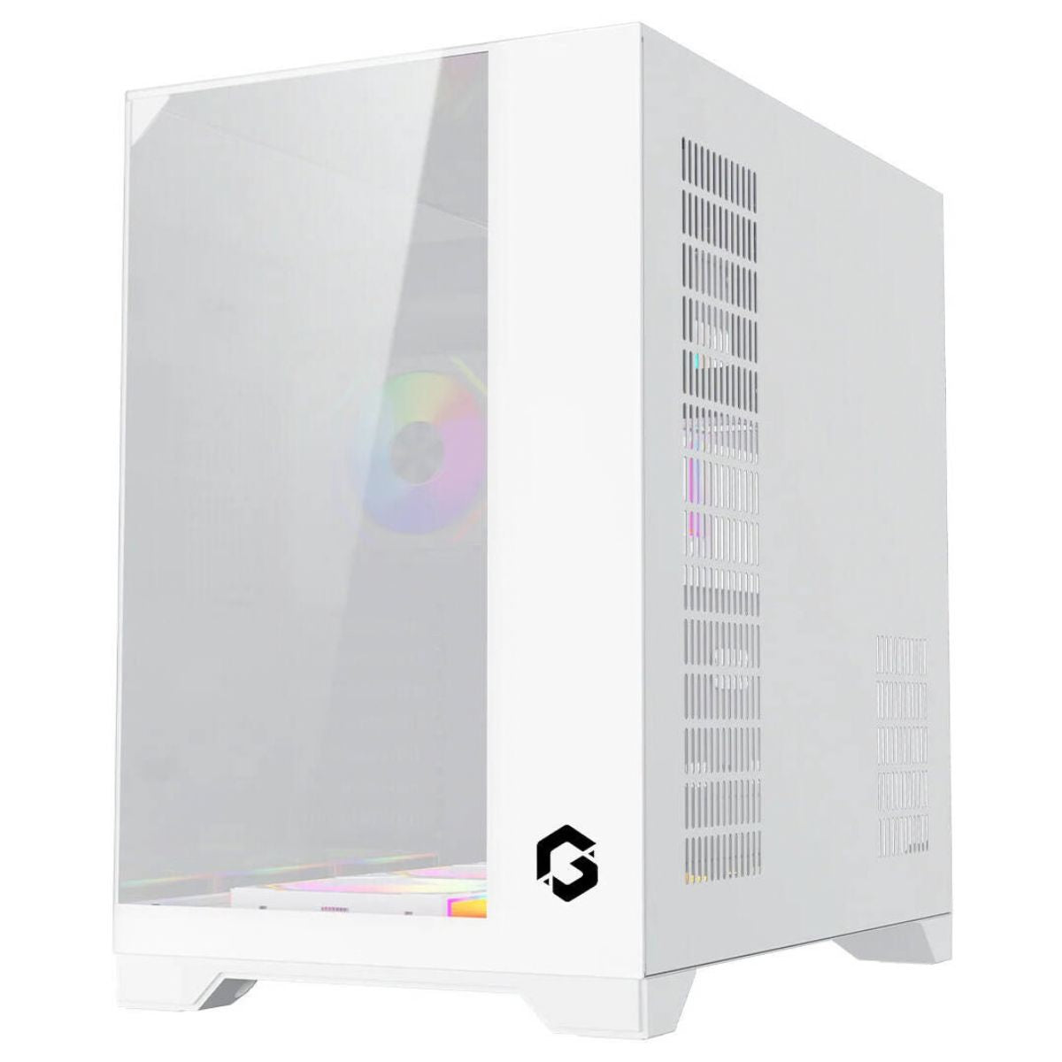 GAMEON Valkyrie I GO-VALKYRIEI-A Mid Tower Gaming Case | ATX / M-ATX / ITX | 7× 120mm ARGB+PWM Fans | 360mm Water Cooling | 400mm GPU Support | White