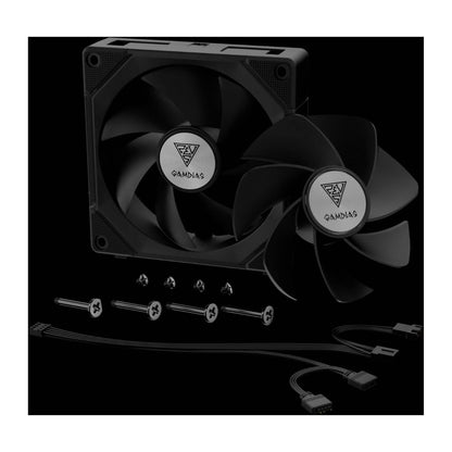 GAMDIAS AEOLUS P2-1201 ARGB PWM Cooling Fan | 120mm | 74.97 CFM Airflow | 1000–2400 RPM | 3.1 mmH₂O Air Pressure | USB Control | Black