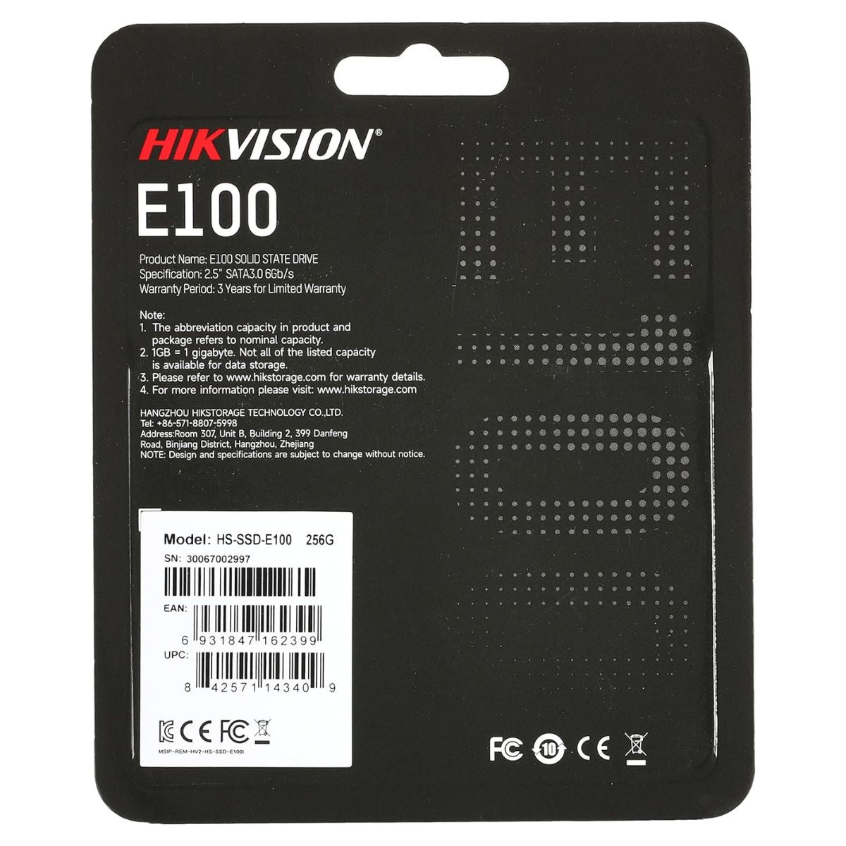 HikVision E100 Series Consumer 256GB Solid State Drive (SSD) | HS-SSD-E100/256G