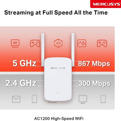 MERCUSYS ME30 AC1200 Wi-Fi Range Extender | Dual-Band 1200 Mbps | 2 External Antennas | Fast Ethernet | Access Point Mode
