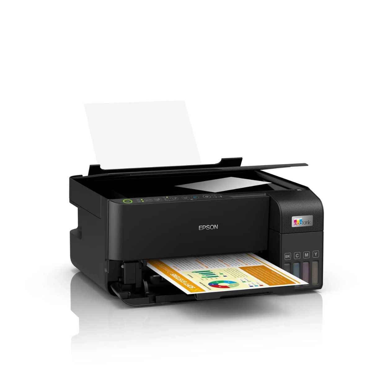 Epson EcoTank L3550 Ink Tank Printer, Print, Scan, & Copy, PrecisionCore Printhead Technology, Up to 33ppm Black & 20ppm Colour, Max 30 Standalone Copies, CIS Sensor Scanner, Black | C11CK59405