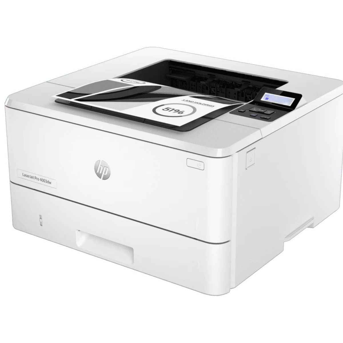 HP LaserJet Pro 4003dw A4 Laser Printer, LCD Display, Up to 40ppm Print Speed, 1200x1200 dpi Resolution, Up to 80000 Pages Duty Cycle, USB,Ethernet,Wi-Fi, White | 2Z610A