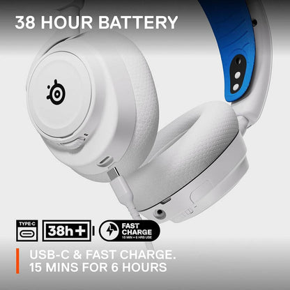 SteelSeries Arctis Nova 7P Wireless Multi-System Gaming & Mobile Headset, Nova Acoustic System, 2.4GHz & Simultaneous Bluetooth, 38Hr Battery, ClearCast Gen2 Mic, PlayStation, PC, White | 61561