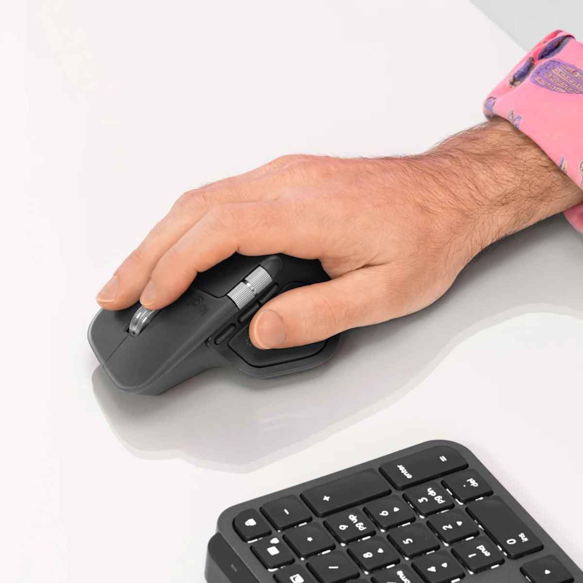 Logitech MX Master 4 Wireless Mouse – 8K DPI, Haptic Feedback, MagSpeed Scroll, Multi-Device | Graphite / Pale Gray
