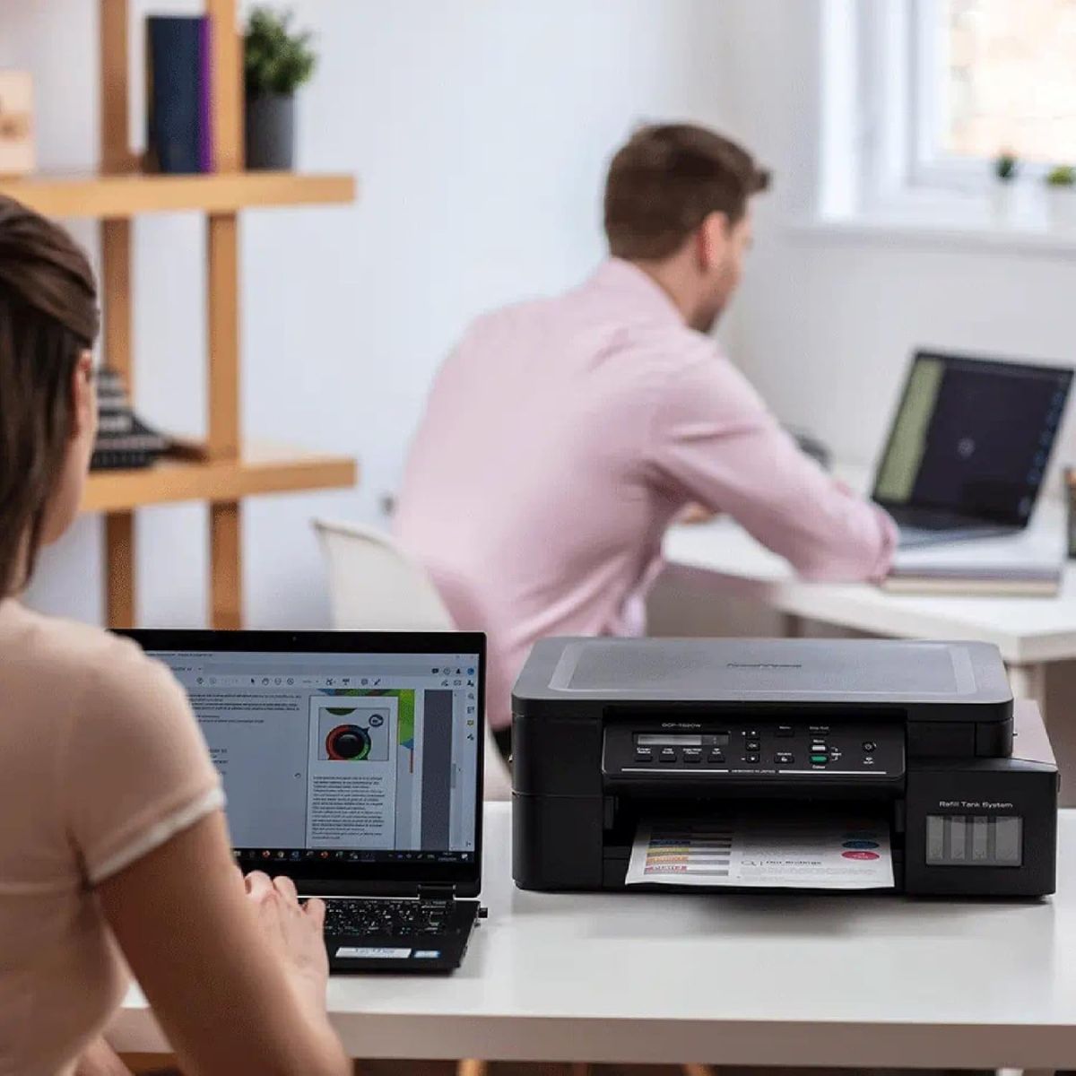طابعة Brother DCP-T520W الكل في واحد بخزان حبر، طباعة عالية الجودة، بتكلفة منخفضة - راحة لاسلكية