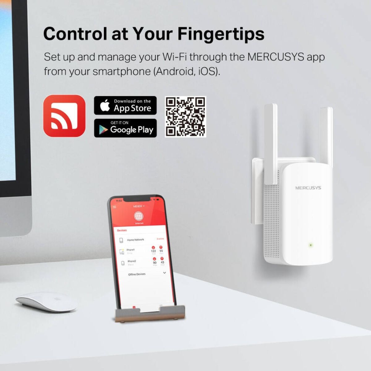 MERCUSYS ME60X AX1500 Wi-Fi 6 Range Extender | Dual-Band 1500 Mbps | Gigabit Ethernet | EasyMesh | Access Point Mode