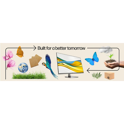 HP S5 527DA 27" FHD Monitor, Built-in Dual Speakers , Height Adjustable Stand ,75Hz IPS Display , Anti-Glare & Low Blue Light ,HDMI & VGA Connectivity