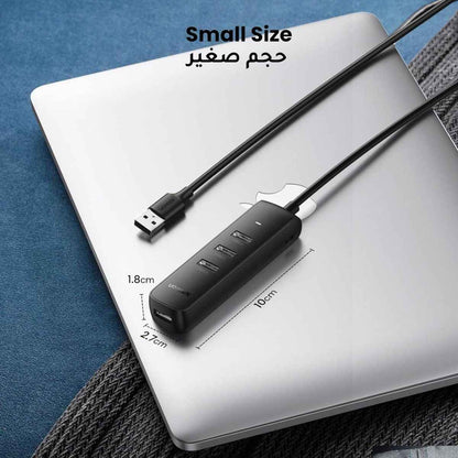 UGREEN USB 3.0 4-Port Hub – 1m Cable, High-Speed Expansion Hub (Black)