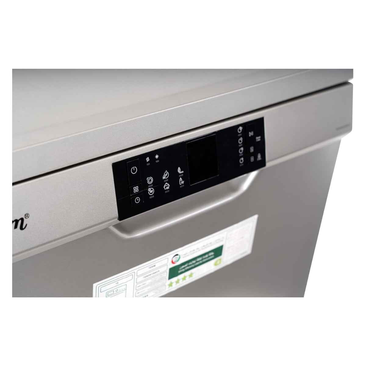 Terim TERDW1506VS Freestanding Dishwasher – 15 Place Settings, 6 Programs, Dark Silver